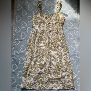 Derek Heart White and Olive Floral Dress
